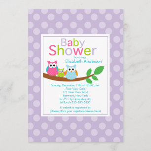 Invitation Hiboux de maman et de papa avec le baby shower de