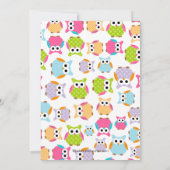 Invitation Hiboux de maman et de papa avec le baby shower de (Dos)