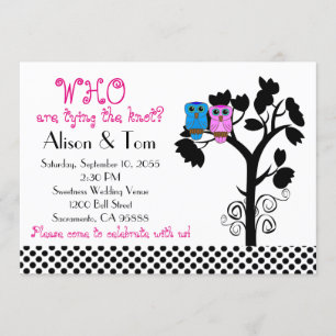 Invitation Hiboux - Décontracté Mariage drôle Invite