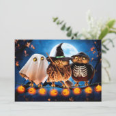 Invitation Hiboux d'Halloween (Debout devant)