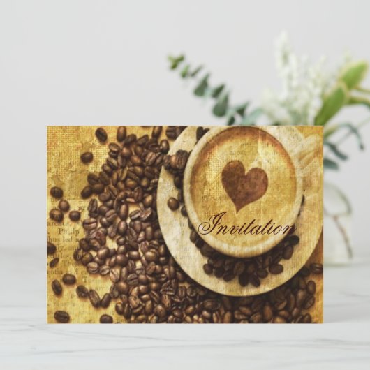 Invitation Hic Java cappuccino Coffee Beans Coffee Lover (Debout devant)