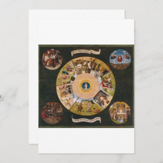 Invitation Hiéronymus Bosch - Les Sept Péchés Mortels Et Le F (Devant / Derrière)