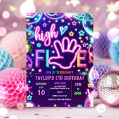 Invitation High Five Pastel Neon Glow 5e fête d'anniversaire