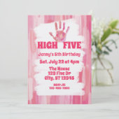 Invitation High Five, Pink Painted 5th Birthday (Debout devant)