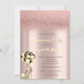 Invitation High Heel Rose Gold Parties scintillant Bokeh Retr (Devant)