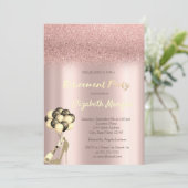 Invitation High Heel Rose Gold Parties scintillant Bokeh Retr (Debout devant)