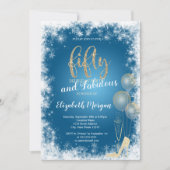 Invitation High Heels Confetti, Snowflakes 50e fête d'anniver (Devant)