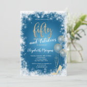 Invitation High Heels Confetti, Snowflakes 50e fête d'anniver (Debout devant)