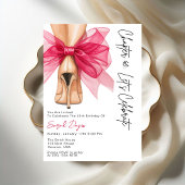 Invitation High Heels Pink Bow Forty 40th Birthday Party 