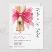Invitation High Heels Pink Bow Forty 40th Birthday Party  (Devant)