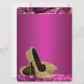 Invitation High Heures femmes Hot rose et or fête d'anniversa (Dos)