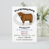 Invitation Highland cow (Debout devant)
