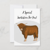 Invitation Highland cow (Dos)