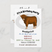 Invitation Highland cow (Devant / Derrière)