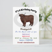 Invitation Highland cow (Debout devant)