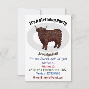 Invitation Highland cow