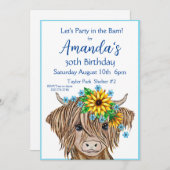 Invitation Highland Cow Invitation, fête d'anniversaire de la (Devant / Derrière)