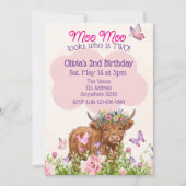 Invitation Highland Cow Moo Moo Two 2nd Birthday (Devant)