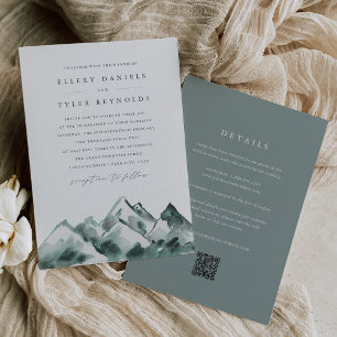 Invitation Highland Mariage à deux côtés de la chaîne de mo
