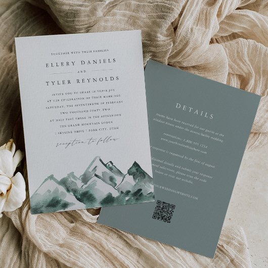 Invitation Highland | Mariage à deux côtés de la chaîne de mo
