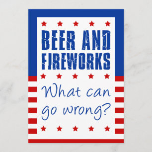 Invitation hilarante du 4 juillet avec bière et fe
