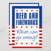 Invitation hilarante pour le 4 juillet avec bière (Devant / Derrière)