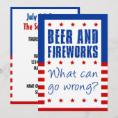 Invitation hilarante pour le 4 juillet : Bière et  (Devant / Derrière)