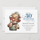 Invitation Hilarious Man Turning 50 Milestone Party Invite (Devant)