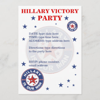 Invitation Hillary invitation du parti de victoire