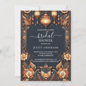 Invitation Hindi Henna Mehndi Fête des mariées de style indie (Devant)