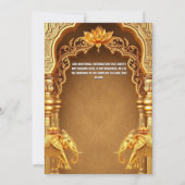 Invitation Hindi Hindou or éléphants lotus fleur asien (Dos)