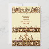 Invitation Hindi Mehndi éléphant indien henné lotus jaune (Dos)