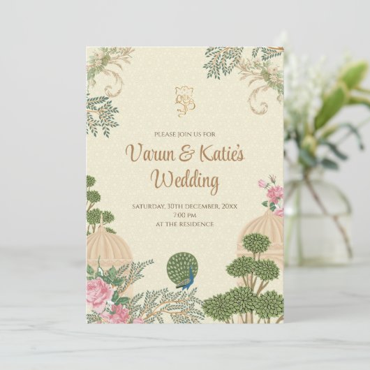 Invitation hindoue numérique à un mariage hindou (Debout devant)