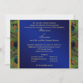 Invitation Hindu Ganesh Peacock Feaths Wedding Inviter Blue (Dos)