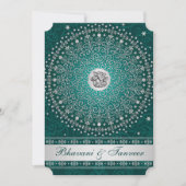 Invitation Hindu Ganesh Turquoise, Silver Scrolls Mariage Inv (Devant)