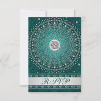 Hindu Ganesh Turquoise, Silver Scrolls Mariage RSV