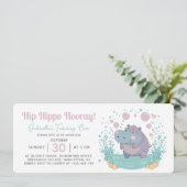 Invitation Hip Hippo Hooray Anniversaire de enfant Party (Debout devant)