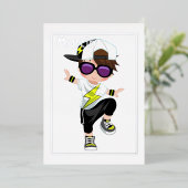 Invitation Hip hop Anniversaire de enfant Foil (Debout devant)