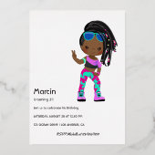 Invitation Hip hop Anniversaire de enfant Foil (Verso)