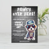 Invitation Hip hop Chien Chien Chien Chien Brick Wall Premier (Debout devant)