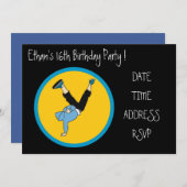 Invitation Hip hop cool adolescentes garçons fête d'anniversa (Devant / Derrière)