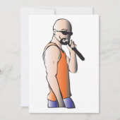 Invitation Hip hop cool Bald Guy Singer avec microphone (Devant)
