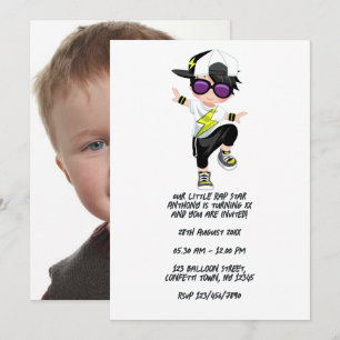 Invitation Hip hop cool Rap Boy Break Dancer Anniversaire