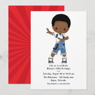 Invitation Hip hop cool Rap Boy Break Dancer Anniversaire