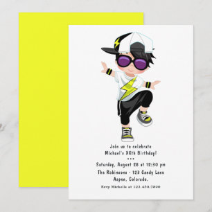 Invitation Hip hop cool Rap Boy Break Dancer Anniversaire