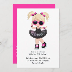 Invitation Hip hop cool Rap Tutu Fête d'anniversaire
