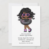 Invitation Hip hop cool Tutu Rap Fille Anniversaire (Devant)