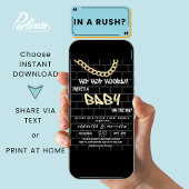 Invitation Hip hop Devoir Party Papa Coed Baby shower urbain