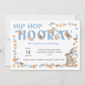 Invitation Hip hop Hooray Bunny et Butterfly Boy's Birthday (Devant)