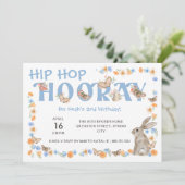 Invitation Hip hop Hooray Bunny et Butterfly Boy's Birthday (Debout devant)